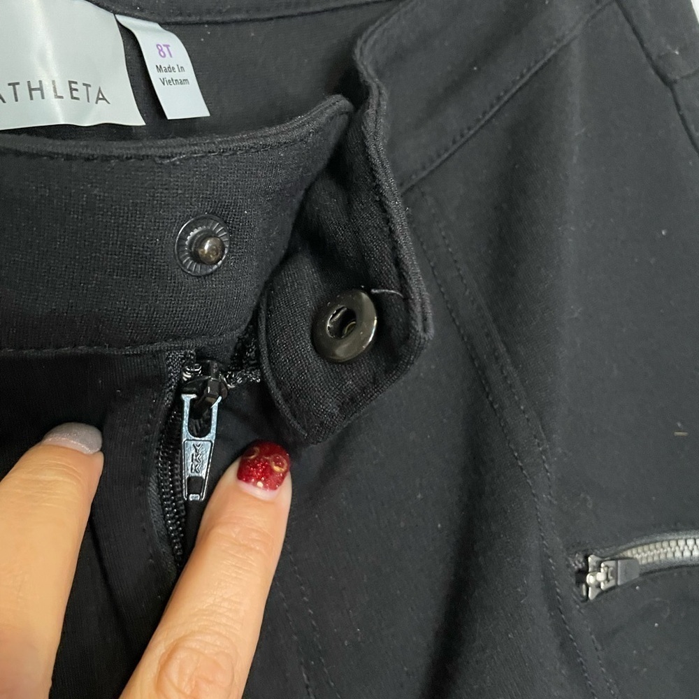 Athleta/ black straight leg black pants with three front pockets - Picture 3 of 7